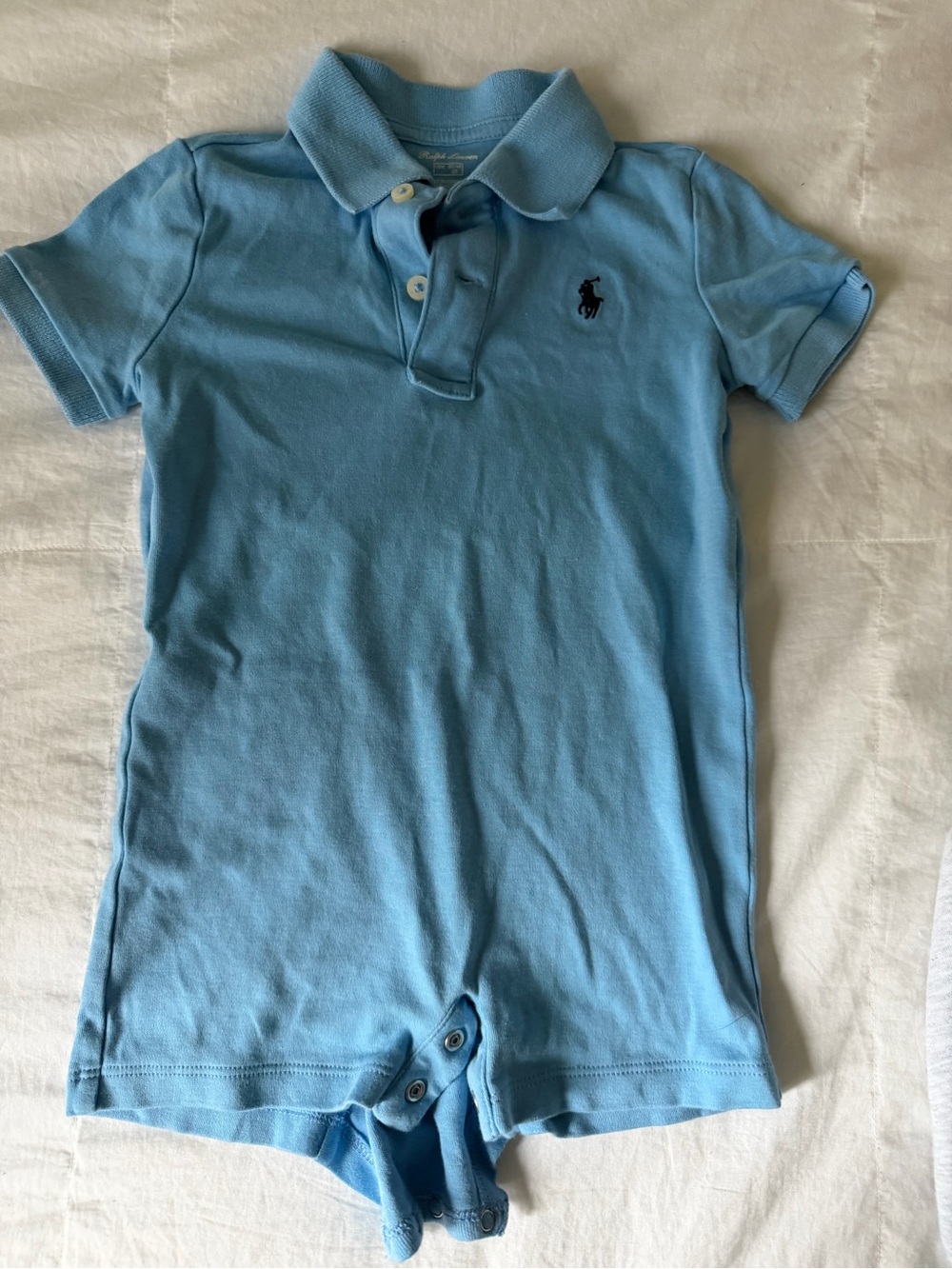 Ralph Lauren Light Blue Polo Romper 18 months